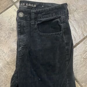 Black American Eagle black corduroy skinny jeans